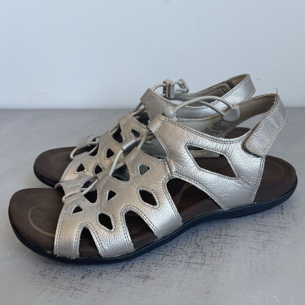 Abeo Bina Metallic Bio System Bungee Comfort Slingback Sandals Women's US 7.5 M